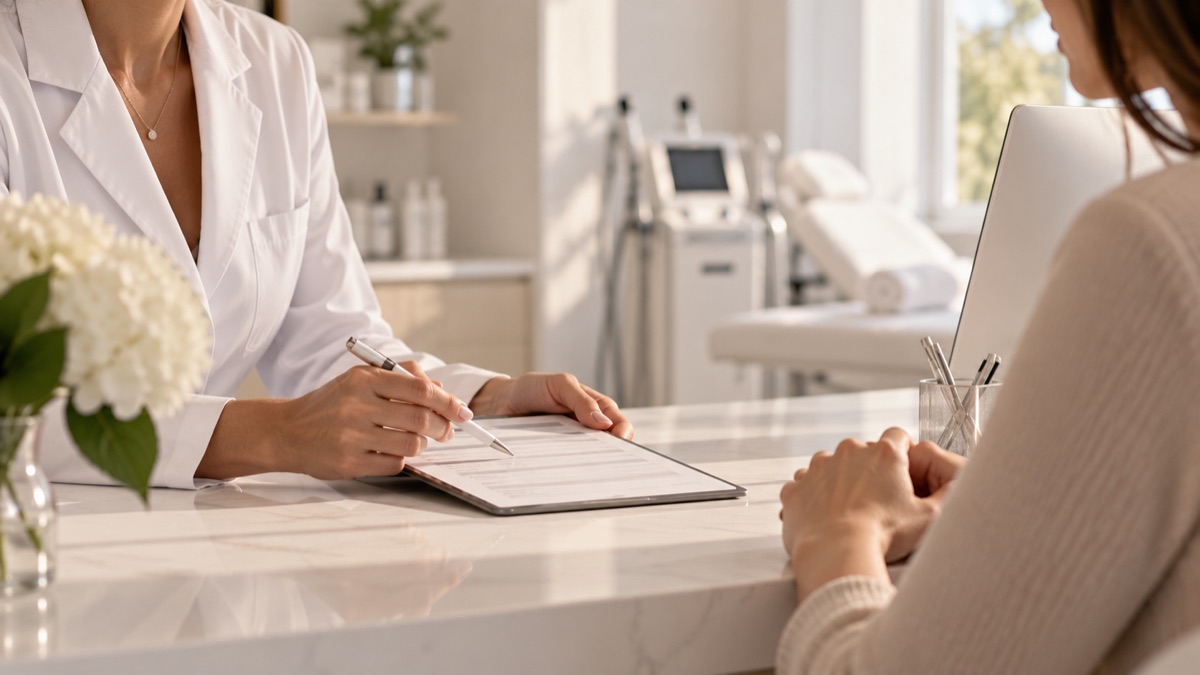 Client consultation at a medical spa